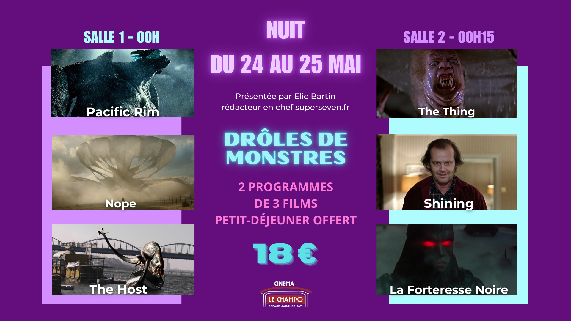 Affiche programme Nuit au Champo - NUIT DROLES DE MONSTRES