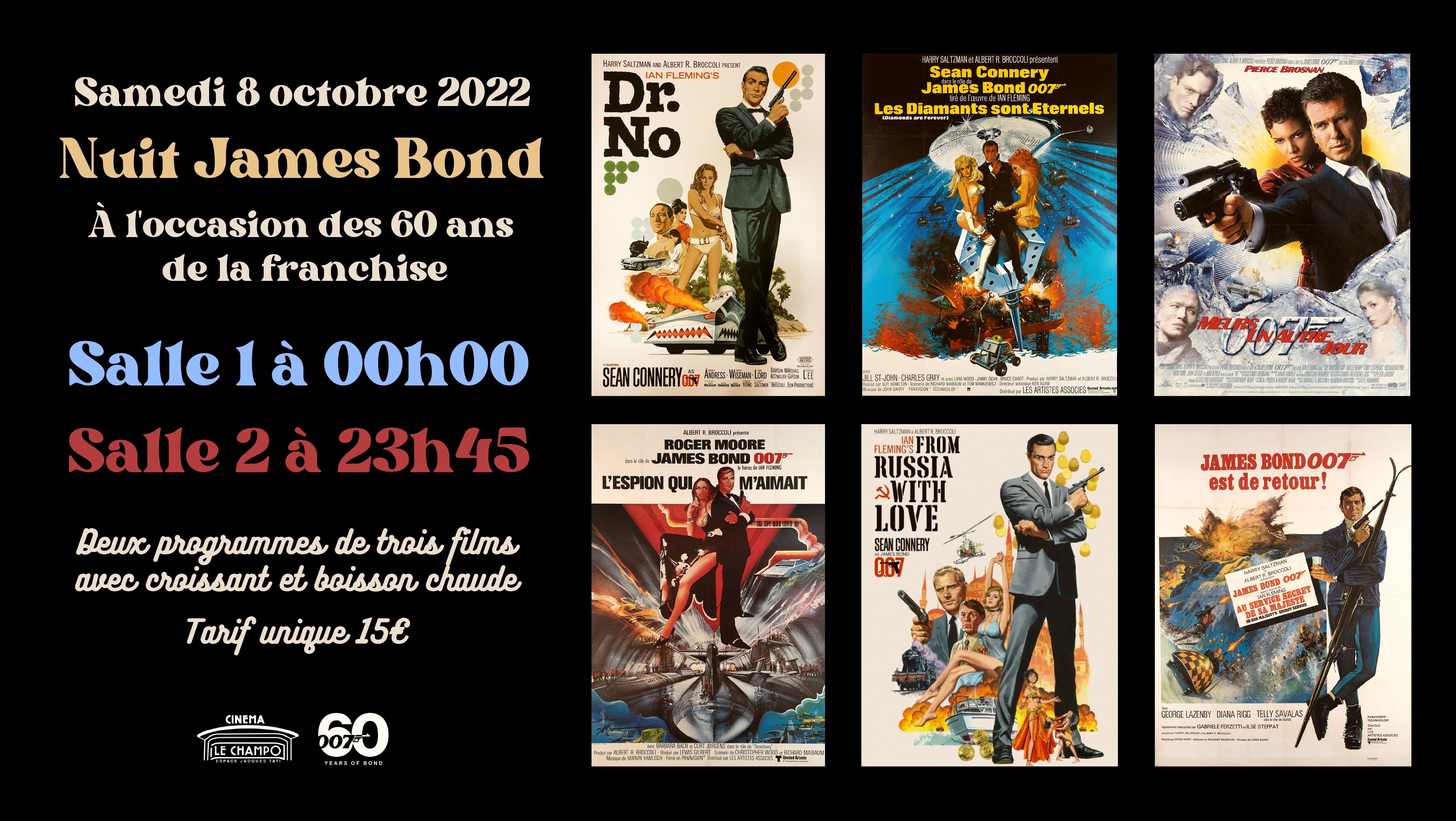 Affiche programme Nuit au Champo - NUIT JAMES BOND