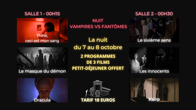 Affiche programme Nuit au Champo - NUIT VAMPIRES vs FANTOMES