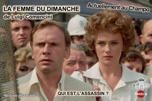 Un homme et une femme au premier plan dans une foule à Turin, visuel du film La Femme du dimanche de Luigi Comencini, au Champo dès le 9 septembre.
